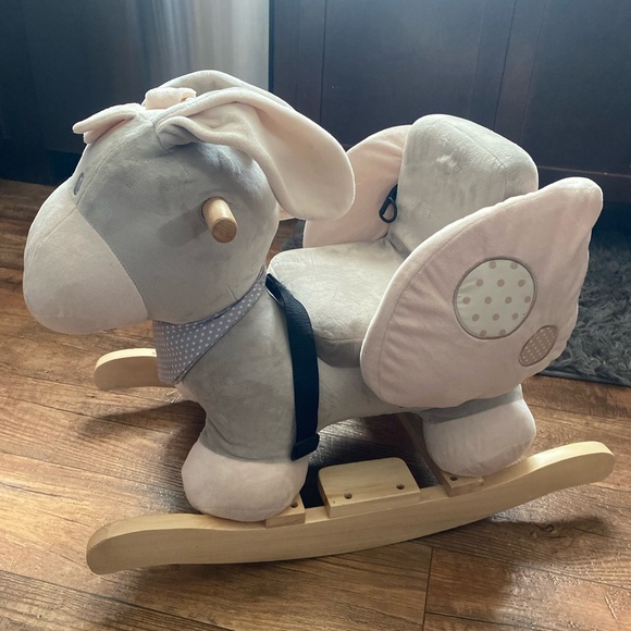 EUC Cappuccino Donkey Rocking Horse – Rocking Toy – Gray and Beige - Picture 4 of 10